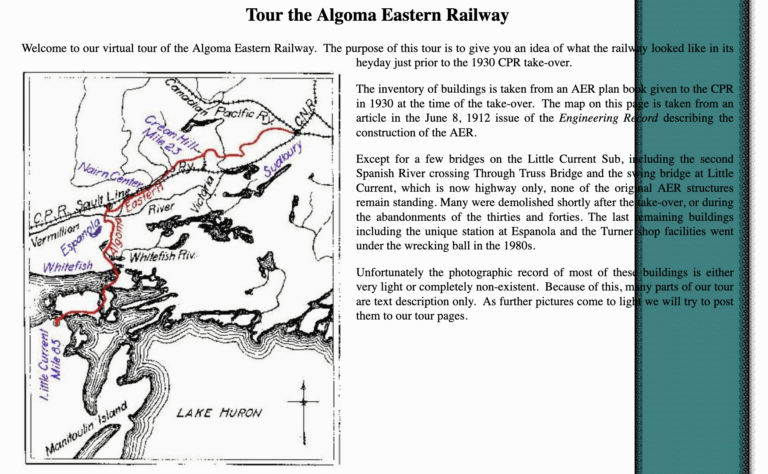 The Unofficial Web Site of the Algoma Eastern Railway